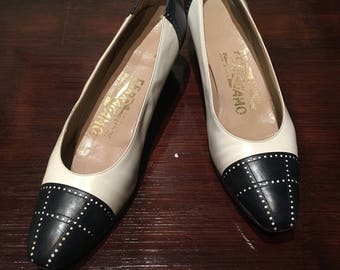 Salvatore Ferragamo Leather Spectator Pumps