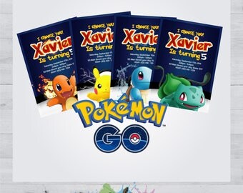 Printable (4-Pack) Pokemon GO Invitation