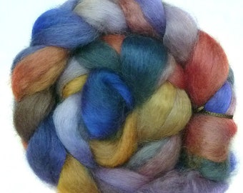 WENSLEYDALE roving top handdyed spinning fibre 3.4 oz