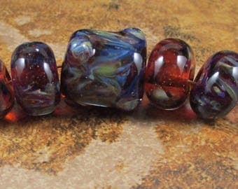 5 Boro Beads - Amber Purple