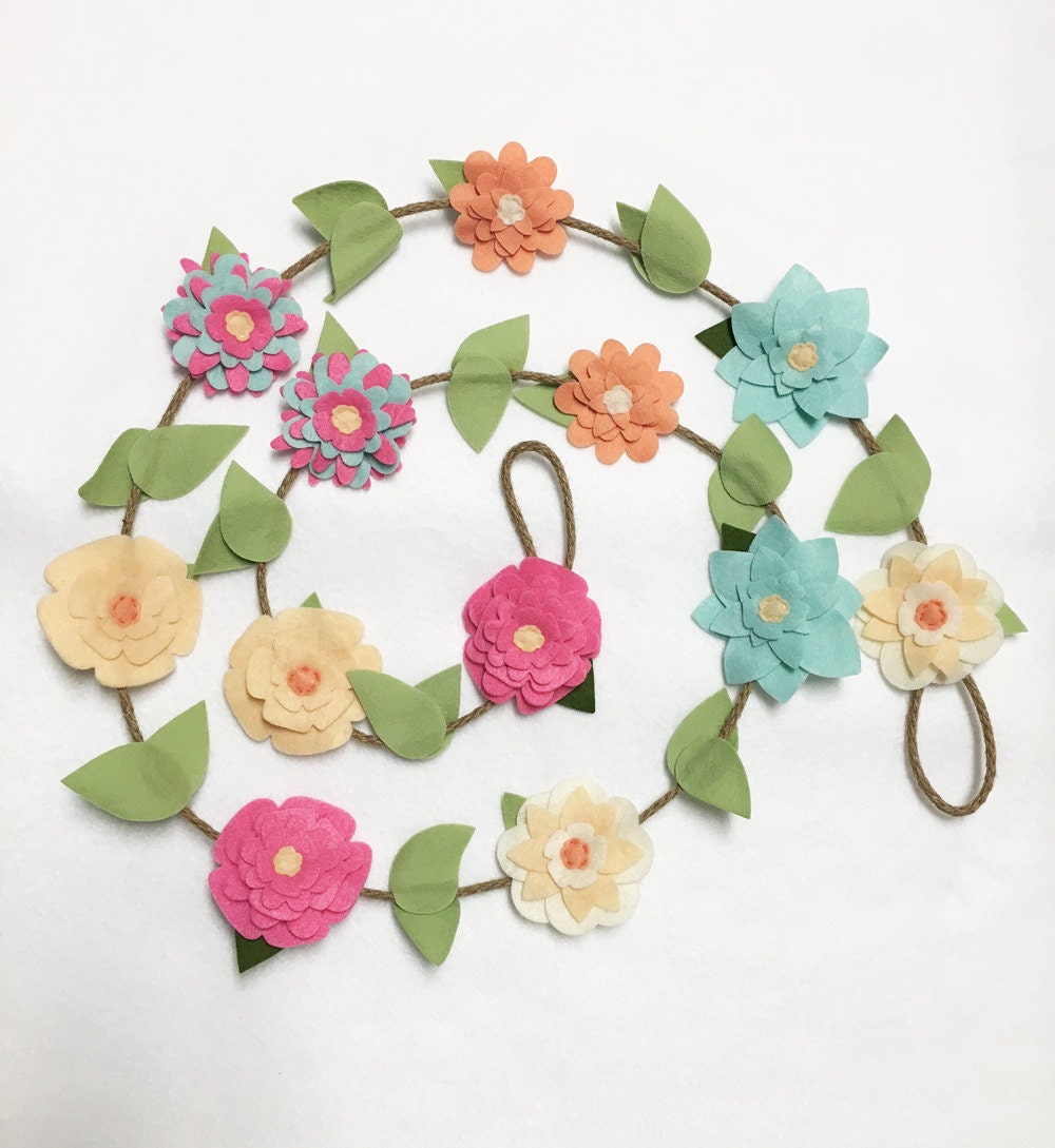 Flower Garland Spring Flowers Felt Flower Garland Posable