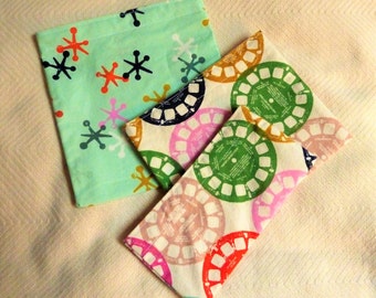 Set of Three Sandwich and Snack Bags Reusable, Washable Ready to Ship Immediately
