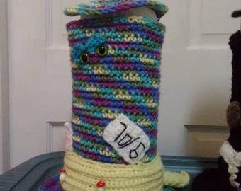 Crochet ooak Toilet paper cover holder alice in wonderland hat hand made