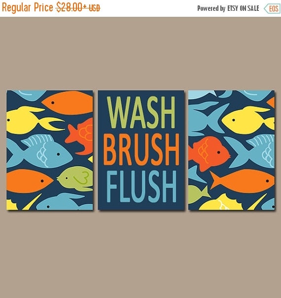 Nautical Bathroom Wall Art CANVAS or Prints Nautical by TRMdesign