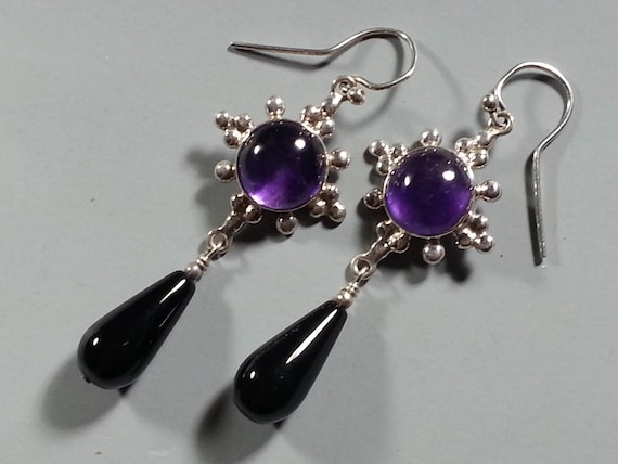 Beautiful Amethyst and Sterling Silver Earrings in my