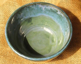 Pottery Bowl, Oasis Blue Green