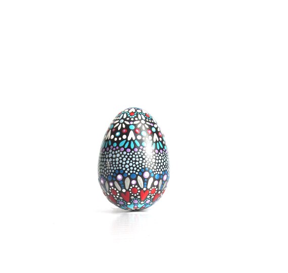 Painted Easter Eggs:Colorful painted eggs Easter decor painted plaster eggs ornamental