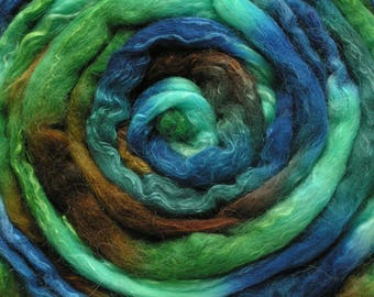 150g Space-dyed Alpaca/Merino /Silk Top 40/40/20 - Estuary