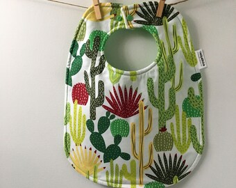Cactus Baby Gift - Succulent Baby Bib - Gardening Baby Gift - Toddler Bib with Snaps - Big Bib - Unisex Baby Gift - Gender Neutral Bib