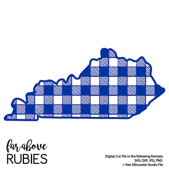 Download Kentucky State Shape Buffalo Plaid SVG DXF png jpg digital
