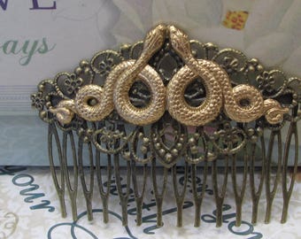 Snake Hair Comb serpent Hair accessories Two snakes Hair combs Decorative Combs