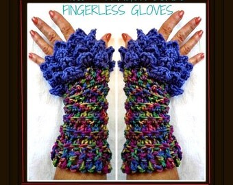 Crochet Pattern, Fingerless gloves, Dragon Scale, mermaid stitch - crocodile stitch glove. dragon glove pattern, #1086