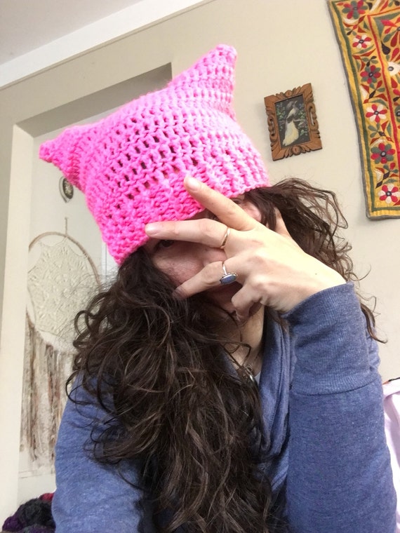 Items similar to Pink pussyhat Pussycat hat Feminist hat Women's