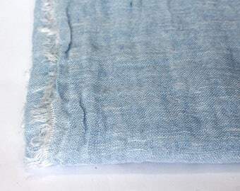 Blue 100% Linen Scarf/ Natural Men's Scarf/ Women's Scarf Linen/ Large Long Sky Blue Flax Scarves/ Light Blue Shawl/ Boyfriend Gift for Him