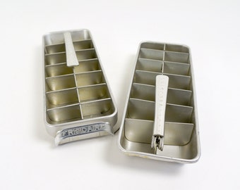 Vintage 1950s Ice Cube Tray / 50s Frigidaire Quickube Aluminum Ice Cube Trays / Sold Individualy