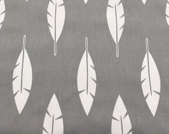 X-Large Sweet Bobbins Hanging Wet Bag - Grey and White Feathers - 18x22 - SEAM SEALED - Boutique Quality