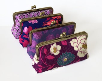 Bridesmaids Clutch, Customized wedding attendant Gift, Personalized Gift- you choose the fabrics, formal or casual or destination wedding