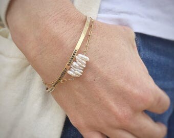 Custom Gold Cuff, Custom Gold Bracelet, Custom Gold Bangle, Stamped Gold Bangle, Personalized Gold Bangle, Quote Bangles, Stamped Bangle