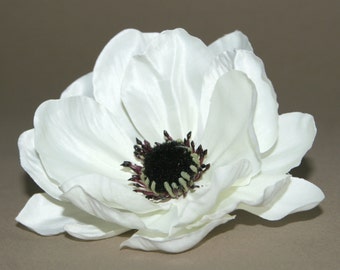 Creamy White Satin Look Anemone - Artificial Flowers