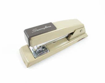 Swingline Stapler Vintage Two Tone Brown Small Desk Accessory Office Supply Model 711 Made In U.S.A.