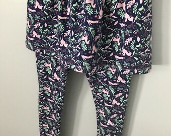 Baby Skirted Leggings - Printed Patterned Unicorn Leggings with Skirt