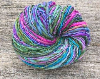 Handspun worsted weight merino yarn, 100 yards and 1.65 ounces/47 grams