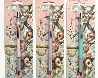 Mab Graves limited edition Alvin Draft Matic mechanical pencil set - in .03 .05 and .07 sizes