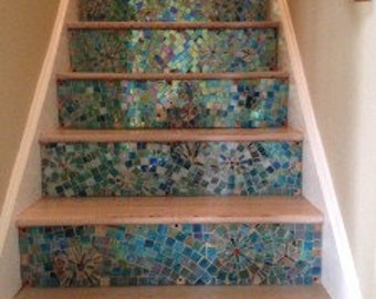 Iridescent Mosaic Stair Riser Art
