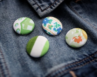 Fabric Button Pin | Lapel Pin | Brooch | Patterned Pin