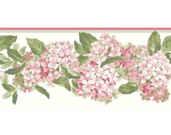 AK7438B Ashford House Blooms Hydrangea White, Pink, Green Border