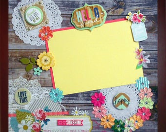 HELLO FRIEND Premade Memory Album Page (Gallery Wood Box Frame Sold Separately)