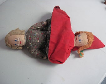 Vintage 3 faced Topsy Turvy Doll Little Red Riding Hood