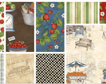 Precut Cotton Quilt Fat Quarter Bundle From The Farm (27) Precut Fat Quarters Plus 1 Panel From Maywood Studios