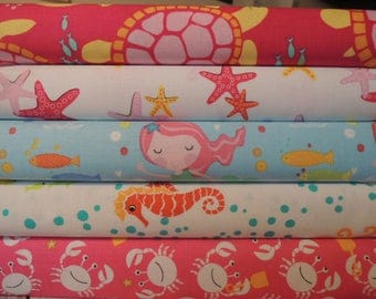 Mermaid Rag Quilt Kit, Easy to Make, Personalized, Bin A, Sewing Available