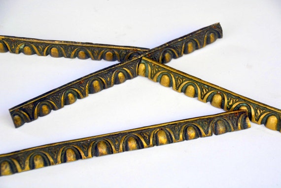 Antique Brass Edge Border Trim Vintage Nouveau Art Frame Or