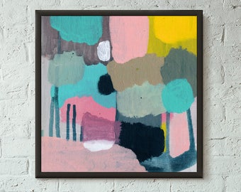 Don't Stop No. 8 of 9 // Modern Abstract Art Original 8x8 Mixed Media Acrylic Painting on Canvas Panel, Free US Shipping, Lisa Barbero