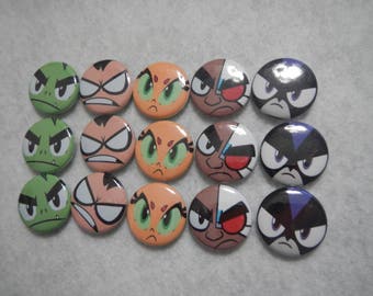 15 Teen Titans Go Inspired Craft Flat Back Embellishment Buttons