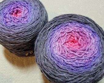 Gradient Yarn, superwash merino cashmere nylon sock yarn, "Flying Purple People Eaters" 103 grams