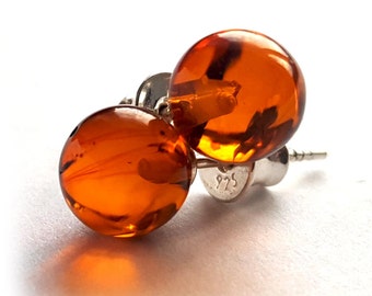 Earrings; Red earrings, Baltic Amber Earrings, Christmas gift