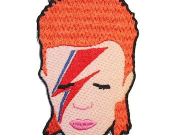 David Bowie Aladdin Sane Ziggy Stardust Iron On Patch Embroidery Sewing DIY Customise Denim Cotton Cute 80's Rock n Roll Glam