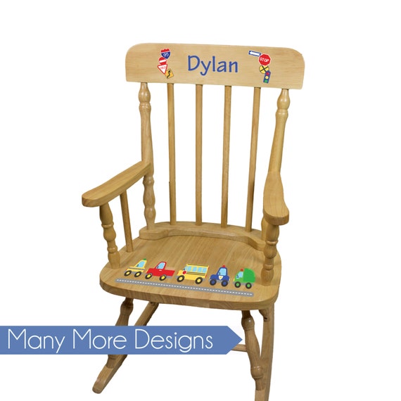 Boys Personalized Wood Rocking Chair Boy Kids Rockers Toddler