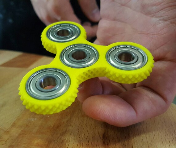 3D Printed TriSpinner EDC Fidget Toy Knurled Design - Many Colors 