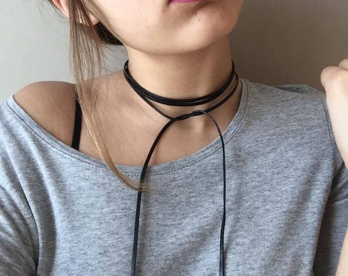 wrap necklace, leather wrap choker,Boho necklace, bohemian jewelry,boho necklace, boho jewelry, minimalist jewelry,women choker, choker,gift