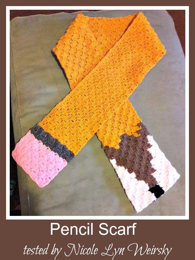 Pencil Super Scarf, C2C Graph, Crochet Pattern