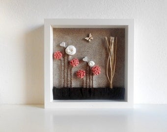 Fabric flower wall art Nursery framed decoration 3D baby design home decor