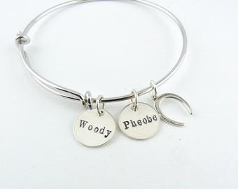 Personalized Pet Jewelry, Horse Bangle Jewelry, Horse Lover Gift, Horse Shoe, Personalized Horse , Custom Horse Jewelry Animal Lover Gift
