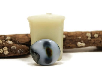 blue tone fused glass magnet, Glass Magnet, Kitchen Magnet, Refrigerator Magnet, Round Magnet, Eye Magnet, Office Magnet, Strong Magnet
