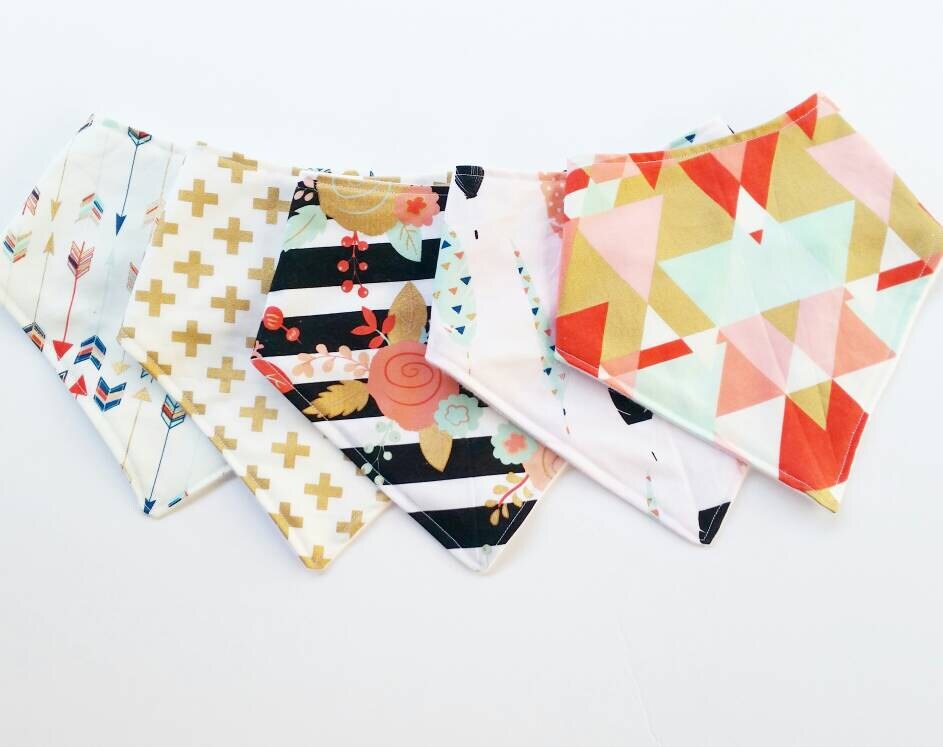 Baby Girl Bandana Bib Set / Drool Bib / Baby Bandana Bibs