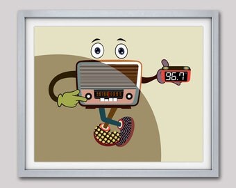 Antique Radio Poster, Vintage Poster, Vintage Print, Evolution Poster, Office Art Decor, Gift for Dad, Senior Gifts