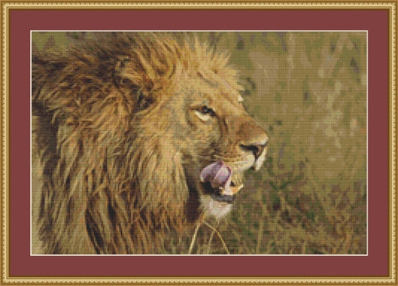 Lion Head Cross Stitch Pattern